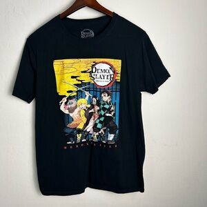 🗡️ Demon Slayer: Kimetsu No Yaiba Group Poster Graphic Tee – Size Large anime